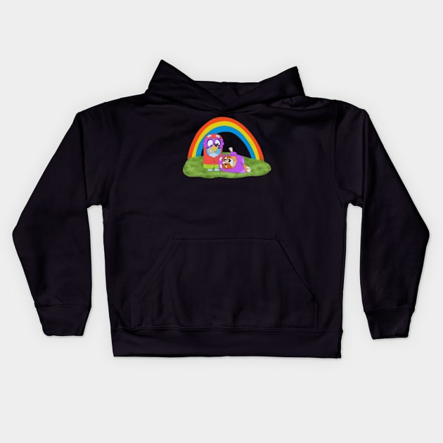 rainbow bluey Kids Hoodie by GapiKenterKali